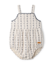 Charlotte & George Charlotte & George Quilted Stripe Floral Romper with Lace Trim - 1