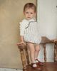 Charlotte & George Charlotte & George Quilted Stripe Floral Romper with Lace Trim - 2