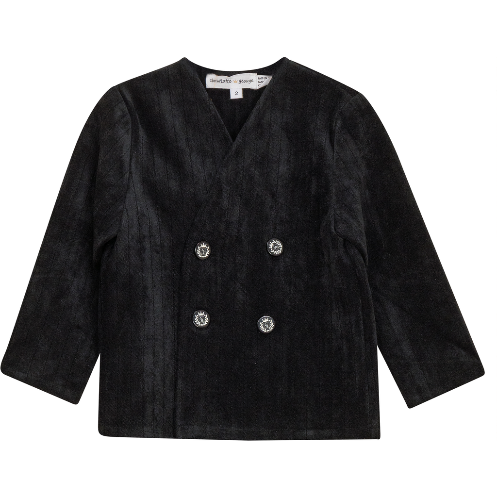 Charlotte & George Charlotte & George Striped Velour Double Breasted Jacket