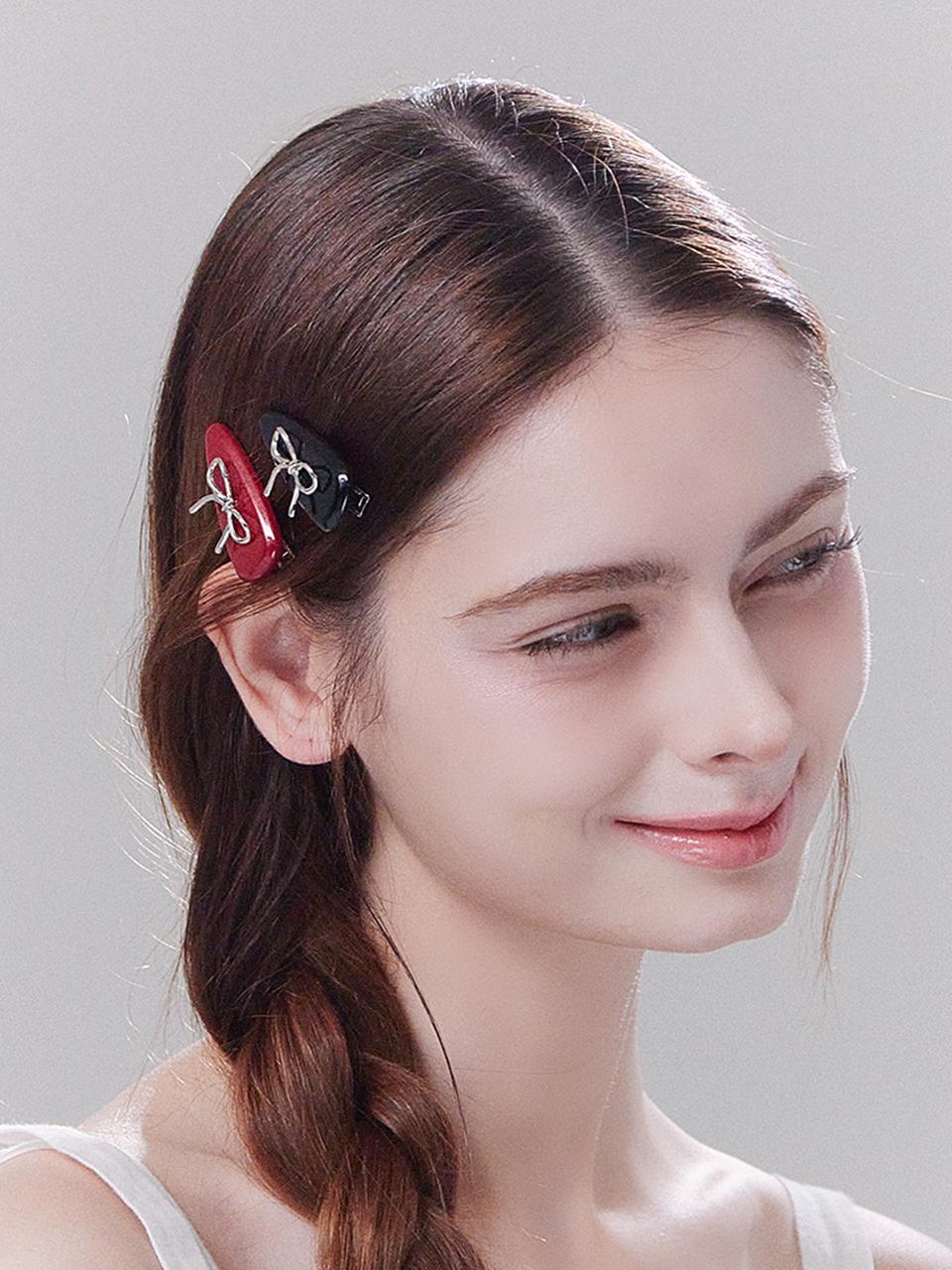 Charmy Charming Ribbon Hair Pin [2colors]