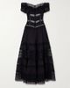 CHARO RUIZ Amaira embroidered lace-trimmed cotton-blend maxi dress - 1