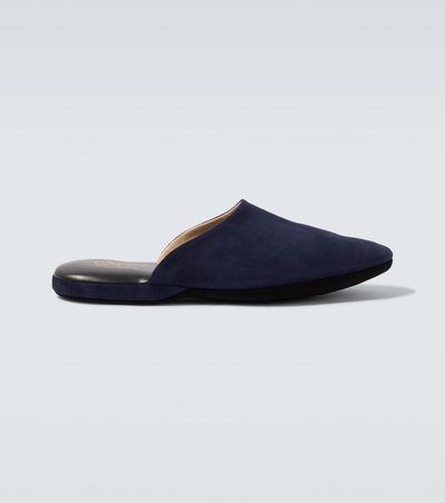 Charvet Charvet Leather-lined suede slippers