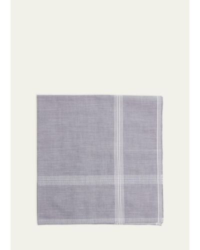 Charvet Men's Cotton Check Handkerchief