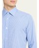 Charvet Men's Cotton Point Collar Micro-Plaid Sport Shirt - 5