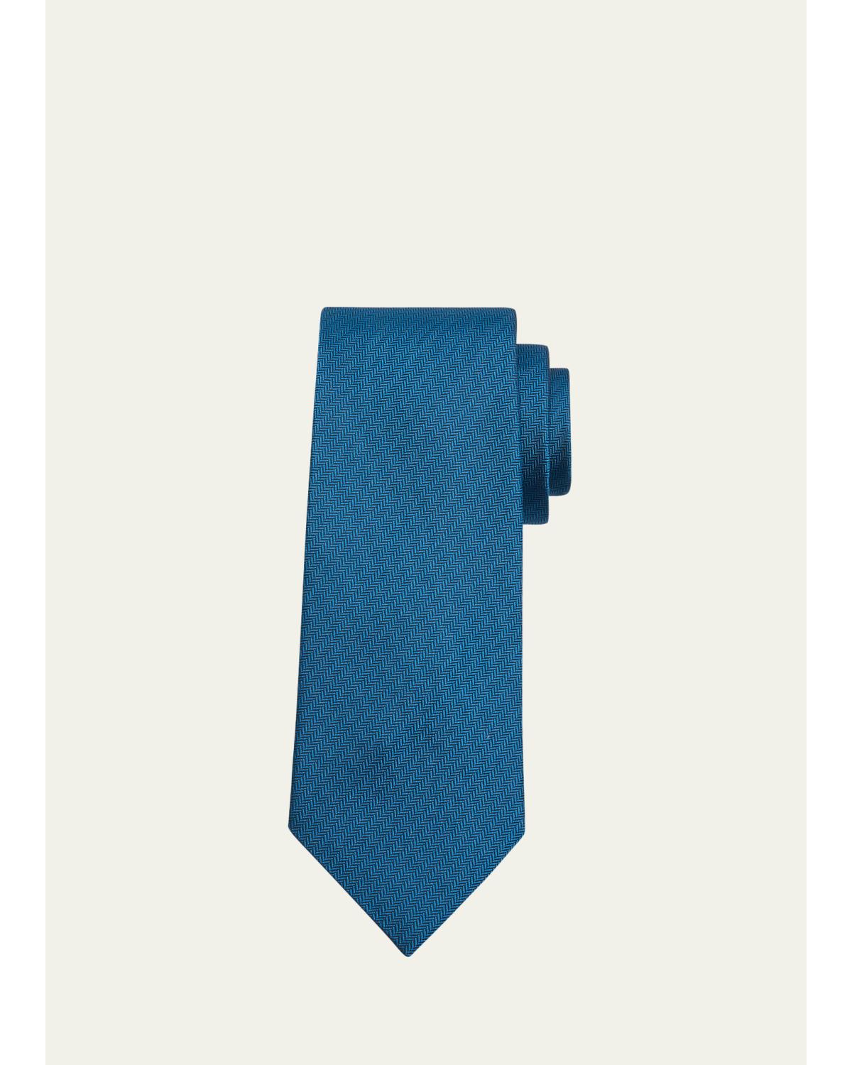 Charvet Men's Herringbone Silk Tie