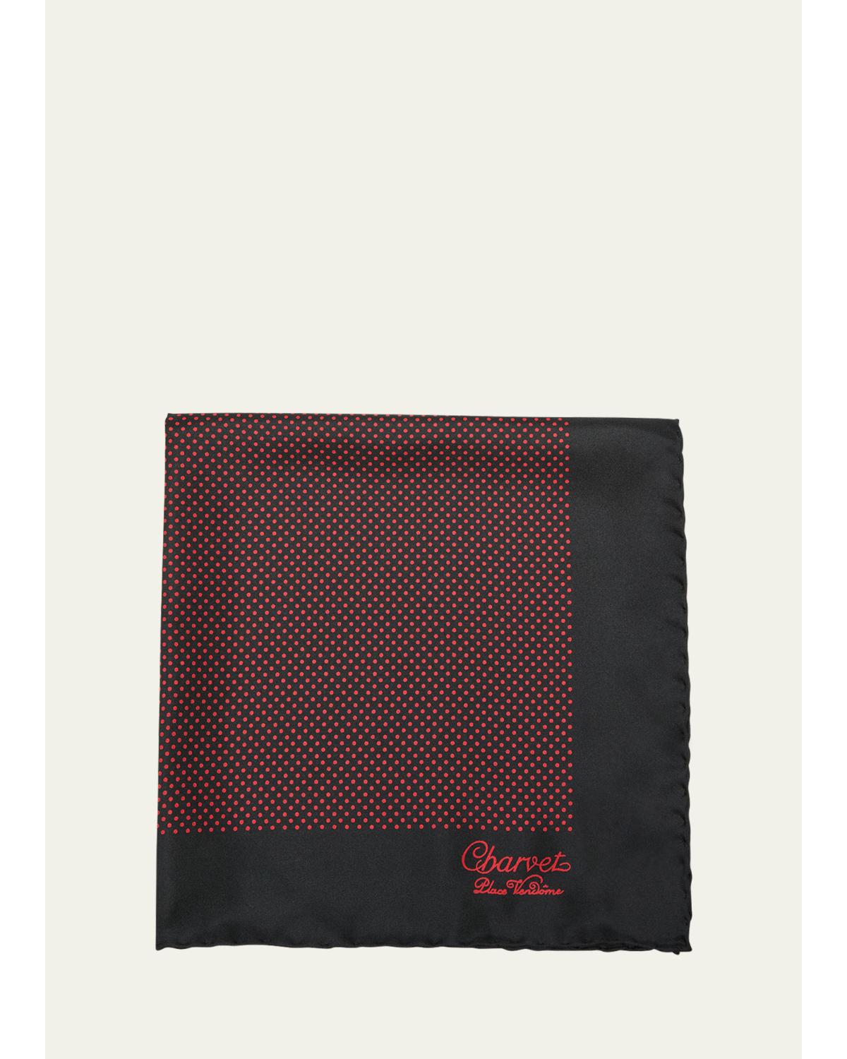 Charvet Men's Silk Dot-Print Pocket Square