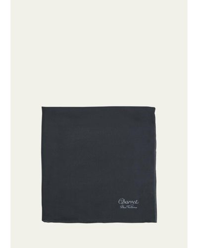 Charvet Men's Silk Logo-Print Pocket Square