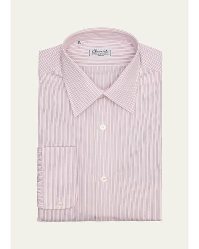 Charvet Men's Slim-Fit Cotton Multi-Stripe Dress Shirt