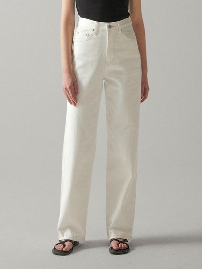 chat de lama Cation Denim Pants (White)