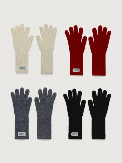 chat de lama Wool Blend Touch Screen Long Gloves