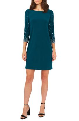 Chaus Chaus Beaded Sleeve Sheath Dress