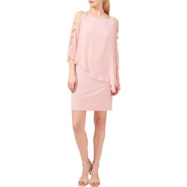 Chaus Chaus Crystal Strap Chiffon Overlay Minidress