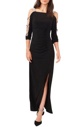 Chaus Chaus Embellished Cold Shoulder Maxi Dress