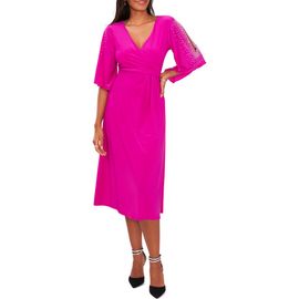 Chaus Chaus Faraj Embellished Faux Wrap Dress