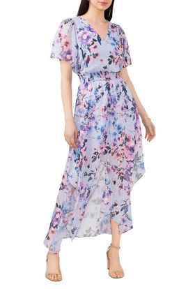 Chaus Chaus Floral Smocked Waist Fil Coupé Chiffon Maxi Dress
