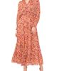 Chaus Chaus Floral Smocked Waist Long Sleeve Tiered Midi Dress - 1