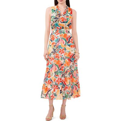 Chaus Chaus Floral Tie Neck Maxi Dress