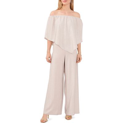 Chaus Chaus Glitter Off the Shoulder Jumpsuit