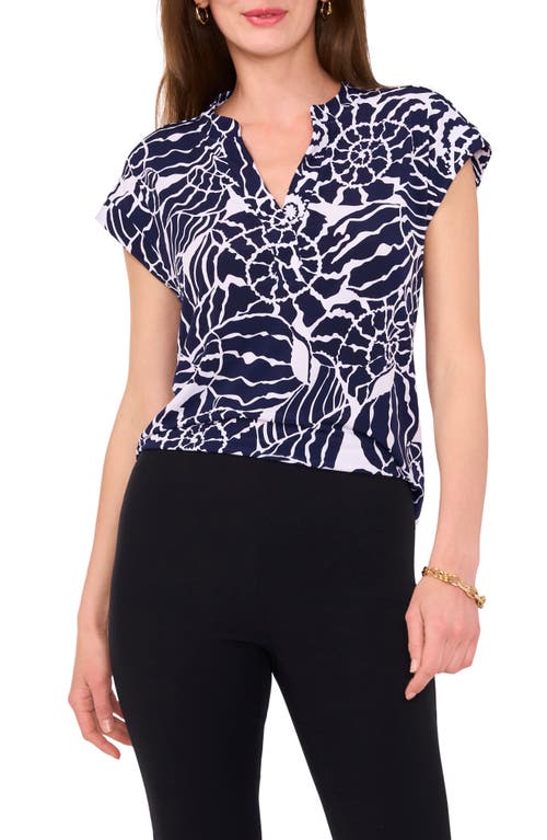 Chaus Chaus Print Split Neck Top