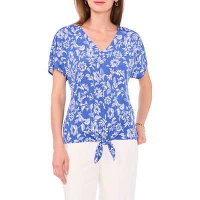 Chaus Chaus Print Tie Front Top