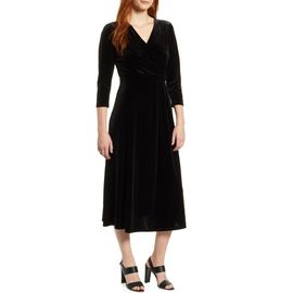 Chaus Chaus Velvet Wrap Style Dress