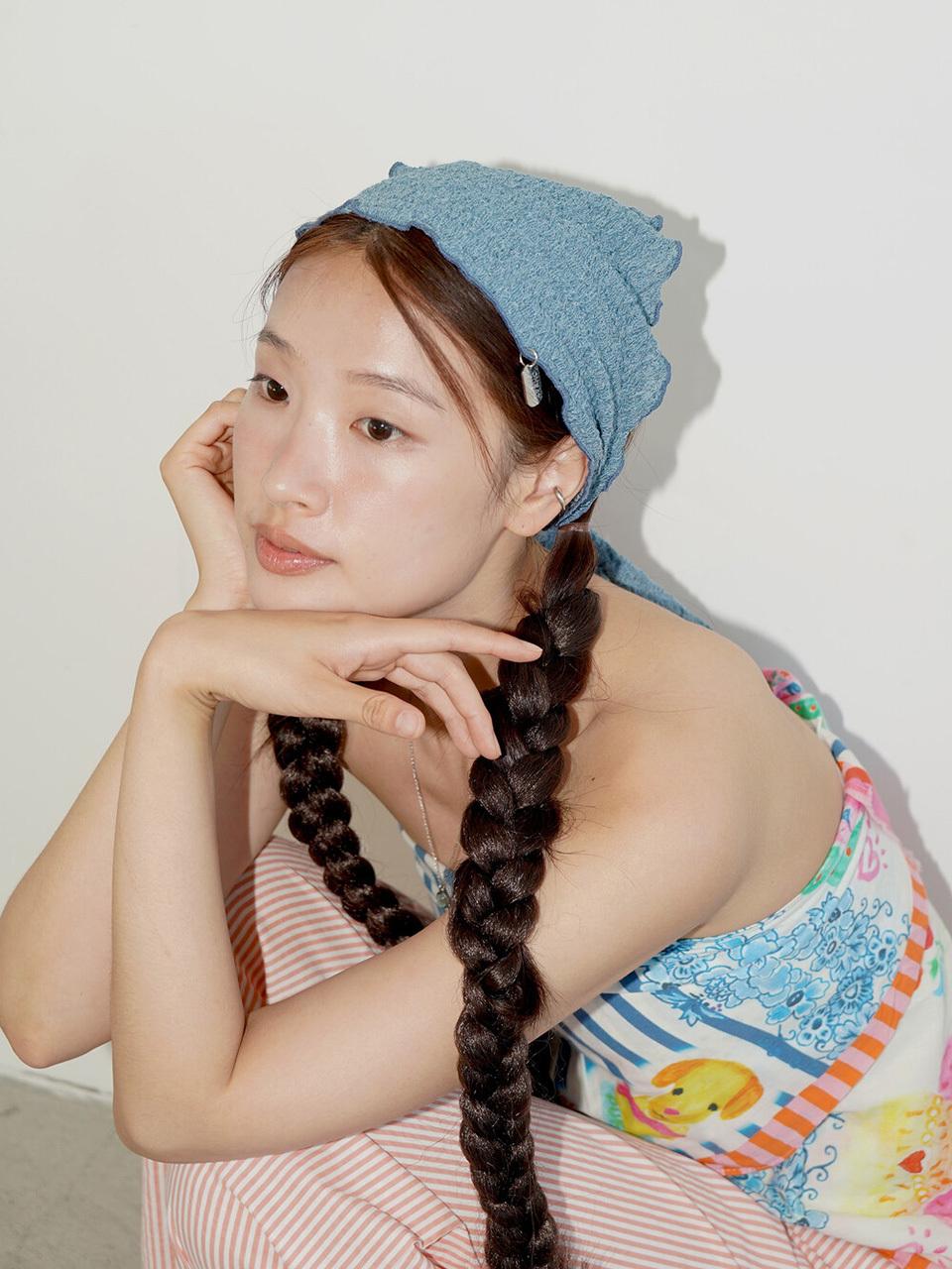 CHEAT OYSTR PENDANT BANDANA_VINTAGE BLUE
