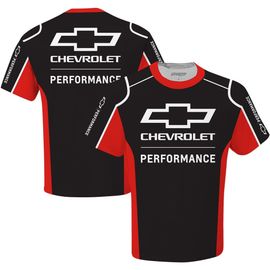 CHECKERED FLAG Men's Checkered Flag Sports Black Chevrolet Uniform T-Shirt 