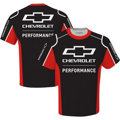CHECKERED FLAG Men's Checkered Flag Sports Black Chevrolet Uniform T-Shirt 