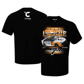 CHECKERED FLAG Men's Checkered Flag Sports Black Corey LaJoie Celsius Car T-Shirt 