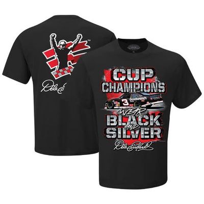CHECKERED FLAG Men's Checkered Flag Sports Black Dale Earnhardt Champions Wear T-Shirt 