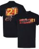 CHECKERED FLAG Men's Checkered Flag Sports Black Josh Berry Name & Number T-Shirt  - 1