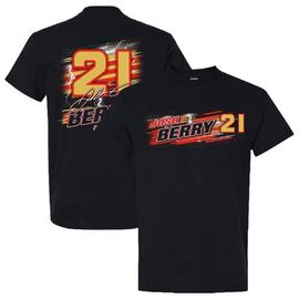CHECKERED FLAG Men's Checkered Flag Sports Black Josh Berry Name & Number T-Shirt 