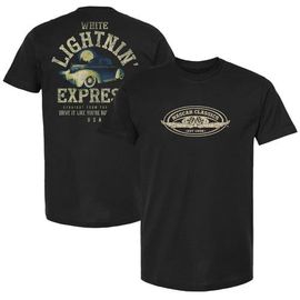 CHECKERED FLAG Men's Checkered Flag Sports Black NASCAR White Lightnin' Express T-Shirt 