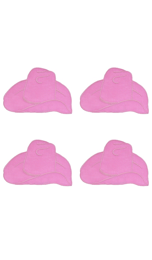 Chefanie Chefanie Pink Cowboy Hat Cocktail Napkins Set Of 4