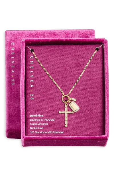 Chelsea28 Chelsea28 Cubic Zirconia Cross Pendant Necklace