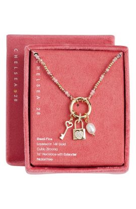 Chelsea28 Chelsea28 Demi Fine Cubic Zirconia Bead Lock Charm Necklace