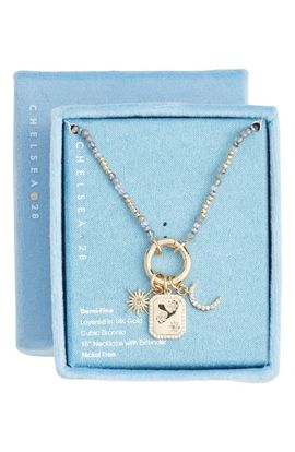 Chelsea28 Chelsea28 Demi Fine Cubic Zirconia Bead Star Charm Necklace