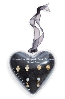 Chelsea28 Chelsea28 Heart Ornament Set of Three Stud Earrings