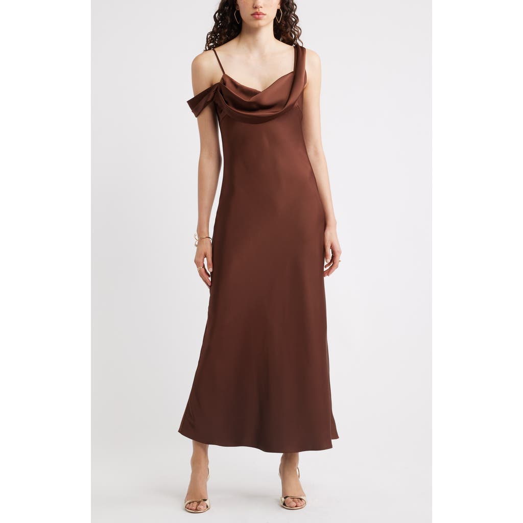 Chelsea28 Chelsea28 Off the Shoulder Satin Maxi Dress