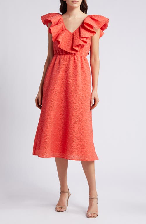 Chelsea28 Chelsea28 Ruffle Puckered Midi Dress