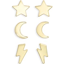 Chelsea28 Chelsea28 Set of 3 Star, Moon & Lightning Bolt Stud Earrings