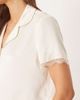 Chelsea Peers Chelsea Peers Bridal button up lace cuffs short satin sleepwear set in white - 2