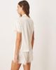 Chelsea Peers Chelsea Peers Bridal button up lace cuffs short satin sleepwear set in white - 3