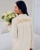 Chelsea Peers Chelsea Peers Bridal ''just married'' camp collar sleepwear set with ruffle hem and cuffs in white - 1