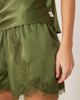 Chelsea Peers Chelsea Peers Bridesmaids satin cross back cami top and tulip hem shorts sleepwear set in khaki green - 4