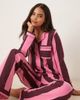 Chelsea Peers Chelsea Peers cotton long sleeve revere pajama set in multi stripe print-pink - 1