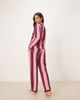 Chelsea Peers Chelsea Peers cotton long sleeve revere pajama set in multi stripe print-pink - 4