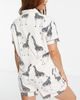 Chelsea Peers Chelsea Peers cotton revere top and short pajama set in cream giraffe print-White - 2