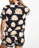 Chelsea Peers Chelsea Peers Exclusive gingerbread print short sleeve top and short pajama set in navy - 2