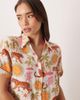 Chelsea Peers Chelsea Peers fiesta siesta all over print v-neck button up shirt and shorts sleepwear set in multi - 3
